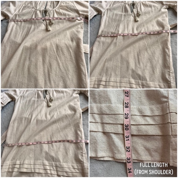 NWT Spell & The Gypsy Collective Lola Linen Tunic Dress Biscuit Ivory Large - Picture 17 of 17